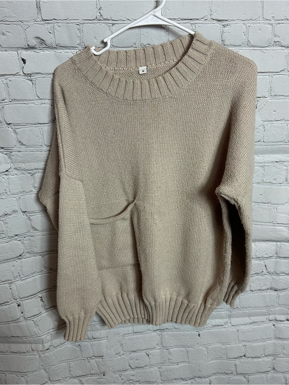 Soft Knit Crewneck Sweater - Beige